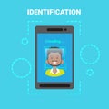 Smart Phone Loading Face Identification System Scanning African American Male User Access Control Modern Technology Royalty Free Stock Photo