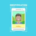 Smart Phone Loading Face Identification System Scanning African American Man User Access Control Modern Technology Royalty Free Stock Photo