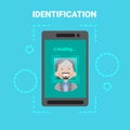 Smart Phone Loading Face Identification System Scanning Male User Access Control Modern Technology Royalty Free Stock Photo