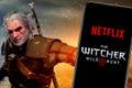 Smart phone with the logo of The Witcher, is a series of American web television drama and dark fantasy created by Lauren Schmidt