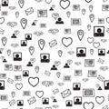 Smart Phone Love SMS and Communications Seamless Pattern Royalty Free Stock Photo