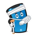 Smart phone mascot broken and wearing bandage