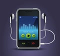 Smart phone music player Royalty Free Stock Photo