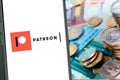 Smart phone with the Patreon logo