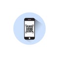 Smart Phone Scanning Qr Code Icon Barcode Scan With Telephone Royalty Free Stock Photo