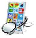 Smart phone or tablet pc health check concept