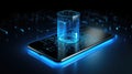 smart phone tech business blue light, ai