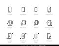 Smart Phone Tech icons. Editable line vector set on white backgroind.