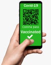 Smart phone to check qr code and get confirmations. Opportunity passport for more opportunities for vaccinated people. Italy green