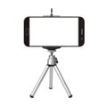 smart phone and tripod isolated on white Royalty Free Stock Photo