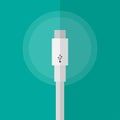 Smart phone usb-c charger or connector cable flat vector design Royalty Free Stock Photo