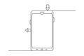Smart phone vector icon continuous one line drawing on white background Royalty Free Stock Photo