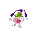 Smart pink potion cartoon character design playing Juggling