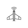 Smart plane flaying smart plane icon. Element of future technology icon for mobile concept and web apps. Thin line Smart