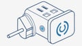 Smart Plug with Power Icon, Energy Management, vector design Generative AI Royalty Free Stock Photo