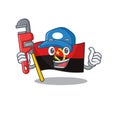 Smart Plumber flag angola Scroll on cartoon character design