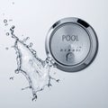 Smart Pool Control Panel with Water Splash Royalty Free Stock Photo