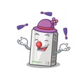 Smart power bank cartoon character design playing Juggling