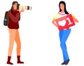 Smart Professional Female Photographer Enjoy Taking Pictures Royalty Free Stock Photo