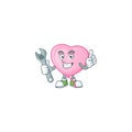 Smart and Professional Mechanic pink love balloon cartoon character
