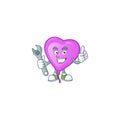 Smart and Professional Mechanic purple love balloon cartoon character