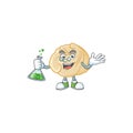 Smart Professor dumpling cartoon character with glass tube