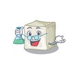 Smart Professor sugar cube cartoon character with glass tube