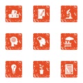 Smart resourceful icons set, grunge style