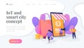 Smart retail in smart city landing page template Royalty Free Stock Photo