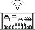 smart retail iot - thin line vector icon. Pixel perfect. internet of things illustrations collection