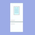 Smart rfridge with lcd display vector illustration in flat style Royalty Free Stock Photo