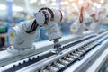 Smart robot arm system revolutionizing industrial automation in modern factory production lines
