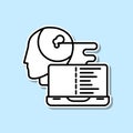 Smart robot artificial intelligence sticker icon. Simple thin line, outline vector of Artifical intelligence icons for ui and ux, Royalty Free Stock Photo