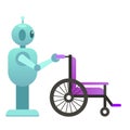 Smart robot with wheelchair icon