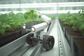 Smart Robotic Farmers Revolutionizing Agriculture. created with Generative AI