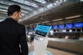 Smart robotic technology concept, The passenger follow a service
