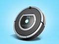 Smart robotic vacuum cleaner 3d render on blue