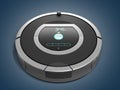 Smart robotic vacuum cleaner 3d render on blue gradient