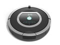 Smart robotic vacuum cleaner 3d render on white