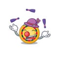 Smart roulette cartoon character design playing Juggling