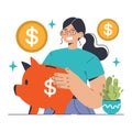 Smart Saving Strategy concept. Flat vector illustration