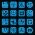 Smart scales icons set vector neon