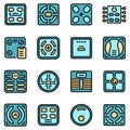 Smart scales icons set vector flat