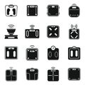 Smart scales icons set, simple style