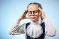 Smart Schoolgirl Suffer From Headache Touch Head