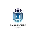 Smart secure logo design symbol vector template.