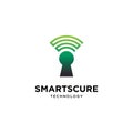 Smart secure logo design symbol vector template