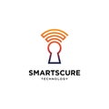 Smart secure logo design symbol vector template.