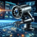 Smart Security Camera A camera that monitors and adjusts to diff Royalty Free Stock Photo