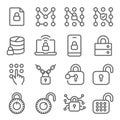 Smart security lock icons set vector illustration. Contains such icon as lock pattern, digital protection, key access, encryption, Royalty Free Stock Photo